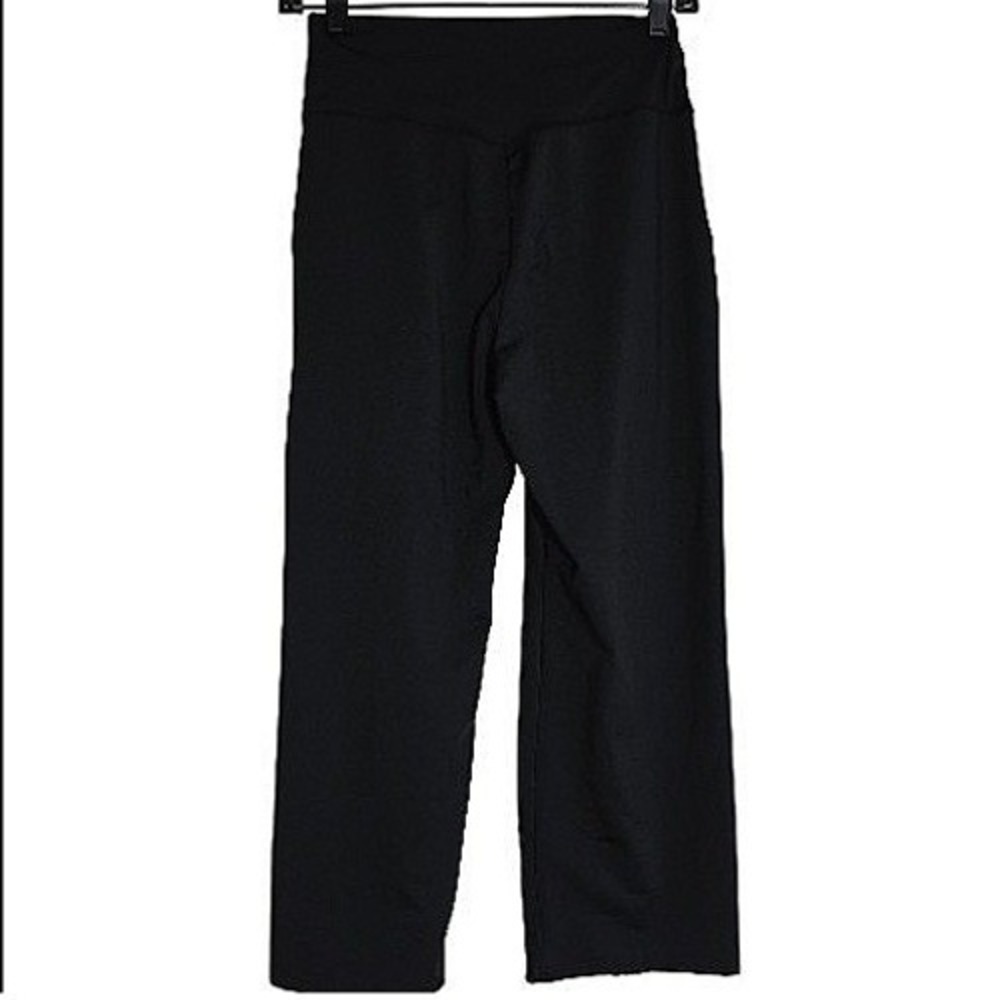 Wide Leg Yoga Pants Women's Size M Black High Waisted Cropped Pockets Good - Picture 5 of 9